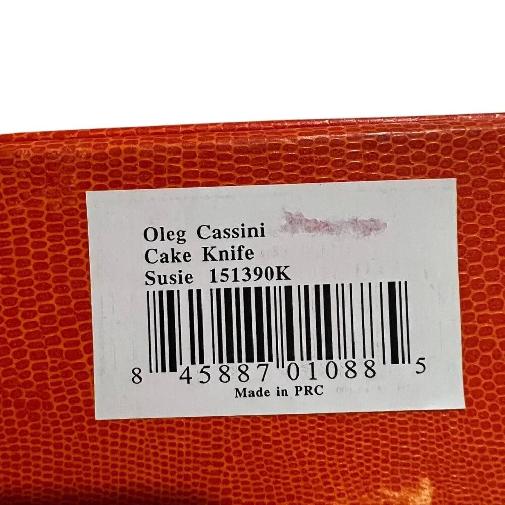 Oleg Cassini Susie Crystal Cake Knife Clear Handle Stainless Steel 151390K
